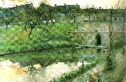 Carl Larsson dammen oil painting artist